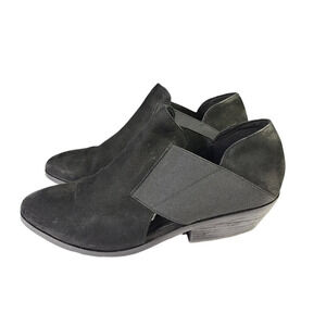 Eileen Fisher Walt Cut Out Suede Leather Ankle Bootie Size 7